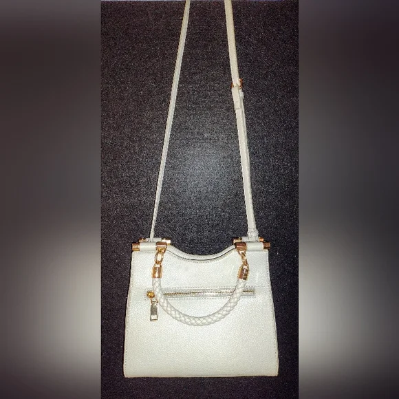 Mystique Boutique White Satchel with Gold Accents - Picture 3 of 5